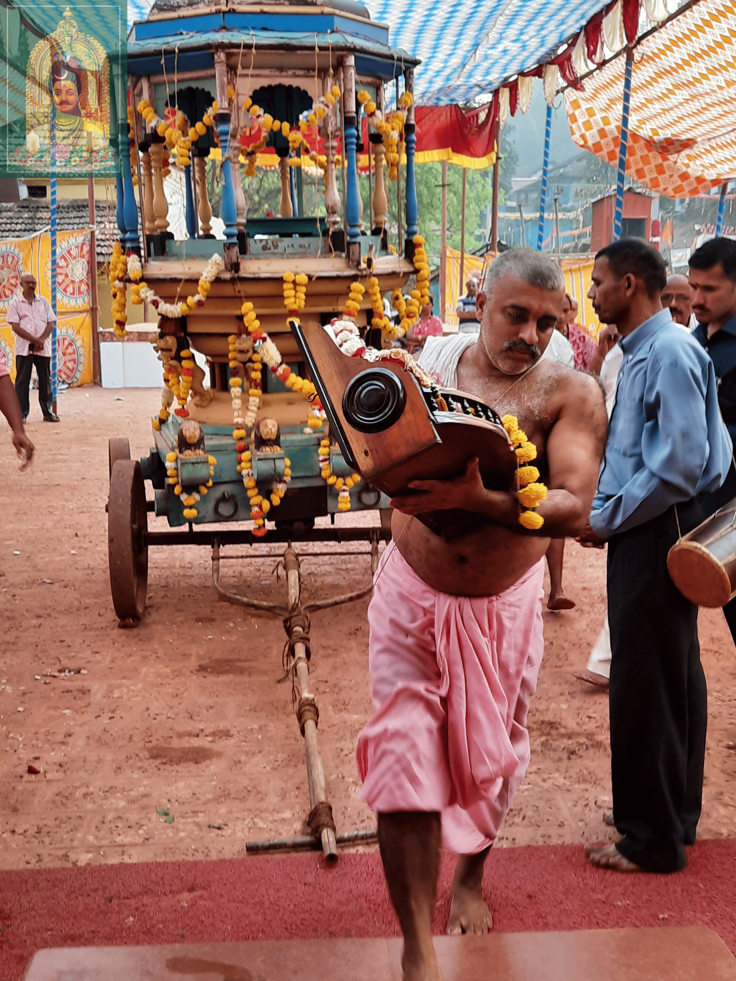 Utsav Murti Being Taken in the Temple After Rath Procession